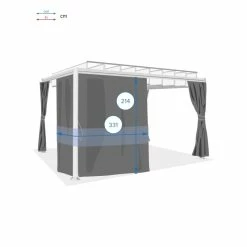 Rideaux Opaques Pour Tonnelle Belize 3,8x3m Hespéride -Ledepot Mobilier Magasin rideaux opaques pour tonnelle belize 38x3m hesperide 3