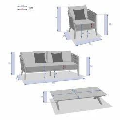 Salon De Jardin 5 Places Embruns Praline / Noisette Hespéride -Ledepot Mobilier Magasin salon de jardin 5 places embruns praline noisette hesperide 1 2