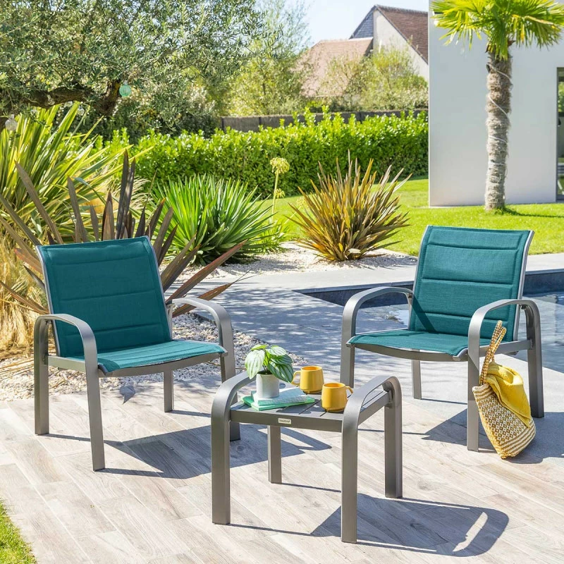 Salon De Jardin Duo Elyn Bleu Canard/graphite Hespéride 3 Salon De Jardin Duo Elyn Bleu Canard/graphite Hespéride