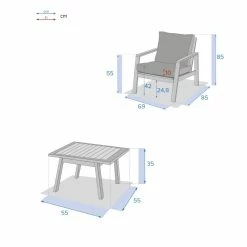 Salon Duo Extérieur Tiwi Acacia Hespéride -Ledepot Mobilier Magasin salon duo exterieur tiwi acacia hesperide 3