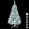 Sapin De Noël 150 Cm Vert Floqué Blanc