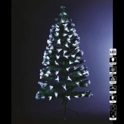 Sapin De Noël 150 Cm Vert Lumineux LED Blanc