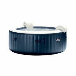 Spa Gonflable 6 Places Bulles Et Leds Blue Navy Intex -Ledepot Mobilier Magasin spa gonflable bulles et leds 6 places blue navy intex 1