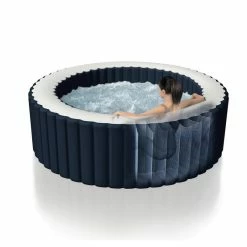 Spa Gonflable 6 Places Bulles Et Leds Blue Navy Intex -Ledepot Mobilier Magasin spa gonflable bulles et leds 6 places blue navy intex 9