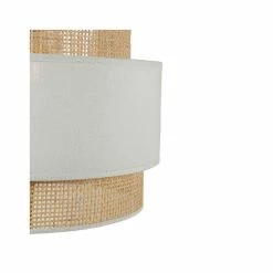Suspension 3 Abat-jours Cannage Et Tissu Blanc Ostaria -Ledepot Mobilier Magasin suspension 3 abat jours cannage et tissu blanc ostaria 4