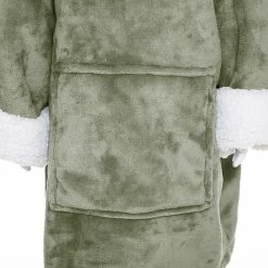 Sweat Plaid à Capuche Dino Vert Enfant Atmosphera -Ledepot Mobilier Magasin sweat plaid a capuche dino vert enfant atmosphera 1 2