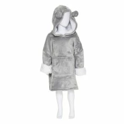 Sweat Plaid à Capuche Ours Gris Enfant Atmosphera