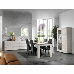 Table à Manger 160 Cm Chêne Blanchi Elba -Ledepot Mobilier Magasin table a manger 160 cm chene blanchi elba 1