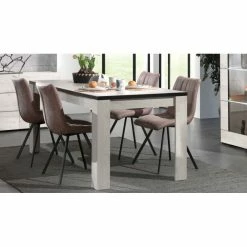 Table à Manger 160 Cm Chêne Blanchi Elba -Ledepot Mobilier Magasin table a manger 160 cm chene blanchi elba 3