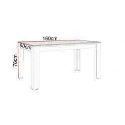 Table à Manger 160cm Blanc Et Gris Béton Gent -Ledepot Mobilier Magasin table a manger 160cm blanc et gris beton gent 1