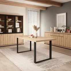 Table à Manger 180 Cm Pieds Métal Eden -Ledepot Mobilier Magasin table a manger 180 cm pieds metal eden 1 1