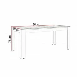 Table à Manger 180cm Blanc Et Gris Béton Gent -Ledepot Mobilier Magasin table a manger 180cm blanc et gris beton gent 2