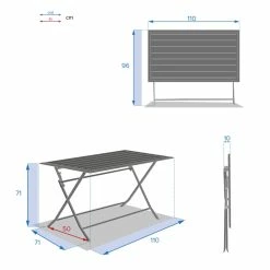 Table Alu Pliante Azua 4 Places Graphite Hespéride 11 Table Alu Pliante Azua 4 Places Graphite Hespéride -Ledepot Mobilier Magasin table aluminium azua 4 places graphite hesperide 4