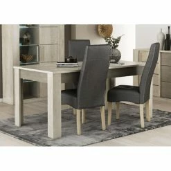 Demeyere Table Avec Rallonge 170/230x90cm Cannes -Ledepot Mobilier Magasin table avec rallonge 170 230x90cm cannes chene champagne beton clair 1