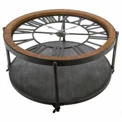Table Basse Chrono Ronde Noire Atmosphera