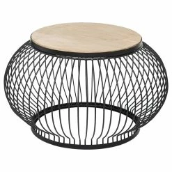 Table Basse X2 Métal Et Bois De Manguier Esther Atmosphera -Ledepot Mobilier Magasin table basse x2 en metal et bois de manguier atmosphera 3