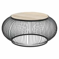 Table Basse X2 Métal Et Bois De Manguier Esther Atmosphera -Ledepot Mobilier Magasin table basse x2 en metal et bois de manguier atmosphera 4