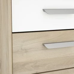 Demeyere Table De Chevet 3 Tiroirs Naturel Et Blanc Santorini -Ledepot Mobilier Magasin table de chevet 3 tiroirs naturel et blanc santorini 2