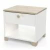 Demeyere Table De Chevet Izzy 1 Tiroir Blanc Et Bois -Ledepot Mobilier Magasin table de chevet izzy 1 tiroir blanc bois