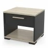 Demeyere Table De Chevet Izzy 1 Tiroir Noir Et Bois -Ledepot Mobilier Magasin table de chevet izzy 1 tiroir noir et bois