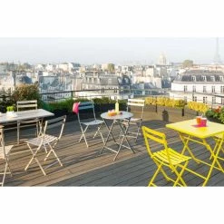 Table Ronde Pliante Greensboro 2p Graphite Hespéride -Ledepot Mobilier Magasin table de jardin ronde hesperide 60cm greensboro graphite 3