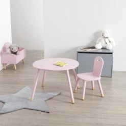 Table Enfant Rose Atmosphera Collection Douceur -Ledepot Mobilier Magasin table enfant rose atmosphera collection douceur 1