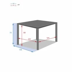 Table Carrée Fixe Piazza 8 P. Graphite Hespéride -Ledepot Mobilier Magasin table fixe carree piazza coloris noir graphite hesperide 3