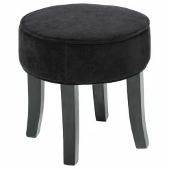 Tabouret En Velours Adriel Coloris Noir Atmosphera