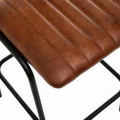 Tabouret De Bar En Cuir Marron Dario Atmosphera -Ledepot Mobilier Magasin tabouret bar cuir marron dario atmosphera 2