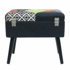 Tabouret Coffre Valise Patchwork Sur Pieds -Ledepot Mobilier Magasin tabouret coffre valise patchwork sur pieds 4