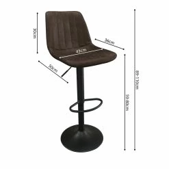 Tabouret De Bar Barcelona PU Brun Foncé -Ledepot Mobilier Magasin tabouret de bar barcelona pu brun fonce 3