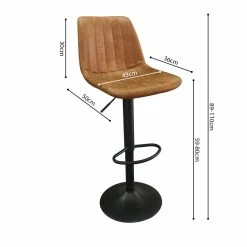 Tabouret De Bar Barcelona PU Cognac -Ledepot Mobilier Magasin tabouret de bar barcelona pu cognac 3