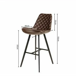Tabouret De Bar Bas Alicante PU Brun Foncé -Ledepot Mobilier Magasin tabouret de bar bas alicante pu brun fonce 3