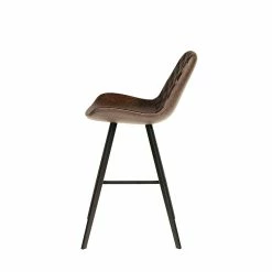 Tabouret De Bar Bas Alicante PU Brun Foncé -Ledepot Mobilier Magasin tabouret de bar bas alicante pu brun fonce 4