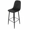 Tabouret De Bar En Velours Noir Pieds Métal Inoui -Ledepot Mobilier Magasin tabouret de bar en velours noir pieds metal inoui