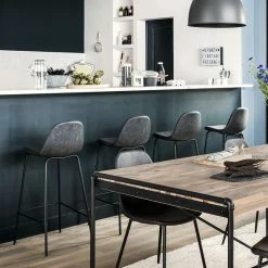 Tabouret De Bar Gris Vladi Atmosphera -Ledepot Mobilier Magasin tabouret de bar gris collection vladi 3
