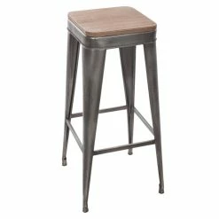 Tabouret De Bar Gris Joris GM Atmosphera