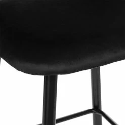 Tabouret De Bar Kara Velours Gris Atmosphera -Ledepot Mobilier Magasin tabouret de bar kara velours gris atmosphera 1 2