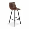 Tabouret De Bar Ozan PU Brun -Ledepot Mobilier Magasin tabouret de bar ozan pu brun