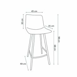 Tabouret De Bar Ozan PU Brun -Ledepot Mobilier Magasin tabouret de bar ozan pu brun 2