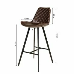 Tabouret De Bar Palmas PU Brun Foncé -Ledepot Mobilier Magasin tabouret de bar palmas pu brun fonce 1 3