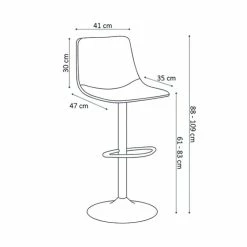 Tabouret De Bar Réglable Trevi PU Cognac 11 Tabouret De Bar Réglable Trevi PU Cognac -Ledepot Mobilier Magasin tabouret de bar reglable trevi pu cognac 4