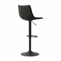 Tabouret De Bar Réglable Trevi PU Noir -Ledepot Mobilier Magasin tabouret de bar reglable trevi pu noir 2
