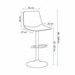 Tabouret De Bar Réglable Trevi PU Noir -Ledepot Mobilier Magasin tabouret de bar reglable trevi pu noir 4