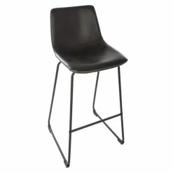 Tabouret De Bar Simili Noir Lois Atmosphera