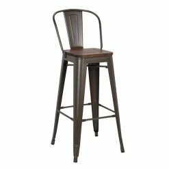 Tabouret De Bar Oscar Orme Antique Et Gris