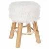 Tabouret Fourrure Blanc Atmosphera 1 Tabouret Fourrure Blanc Atmosphera -Ledepot Mobilier Magasin tabouret fourrure blanc atmosphera
