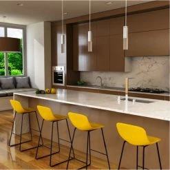 Tabouret Haut Cholo Tissu Jaune -Ledepot Mobilier Magasin tabouret haut cholo tissu jaune 3