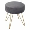 Tabouret Modern Gris Pieds Métal Atmosphera -Ledepot Mobilier Magasin tabouret modern gris pieds metal atmosphera