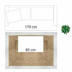 Tapis Jute Naturel Bord Blanc 120x170 Atmosphera -Ledepot Mobilier Magasin tapis jute naturel bord blanc 120x170 atmosphera 2